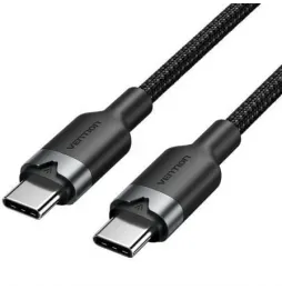 Cable USB 2.0 Tipo-C 3A Vention TRDBH | USB Tipo-C Macho - USB Tipo-C Macho | Hasta 60W | 480Mbps | 2m | Negro