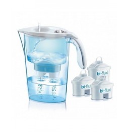pack jarra filtrante laica stream line 23l blanca jarra 3 filtros biflux
