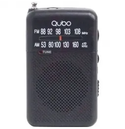 Radio Portátil Qubo R-S1 | con Cable | a Pilas | Negra