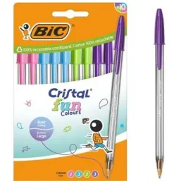 Comprar Boligrafos de Tinta de Aceite Bic Cristal Fun 524176 10 unidad