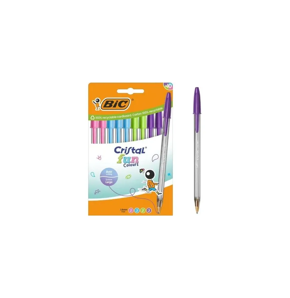 Comprar Boligrafos de Tinta de Aceite Bic Cristal Fun 524176 10 unidad