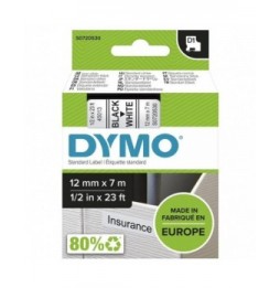 cinta rotuladora adhesiva de plastico dymo d1 45013 para label manager 12mm x 7m negrablanca
