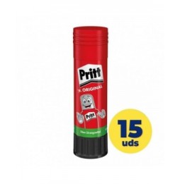 expositor de pegamento en barra pritt 43g 15 unidades