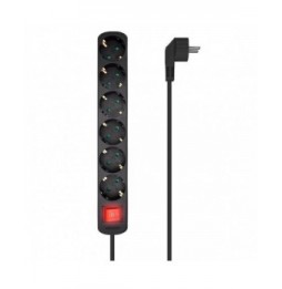 regleta con interruptor aisens a1540536 6 tomas de corriente cable 14m negro