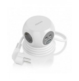regleta con interruptor aisens asps2a2c04w 3 tomas de corriente 2 usb tipoc 2 usb cable 14m blanco
