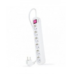 regleta con interruptor nanocable 10370006 6 tomas de corriente cable 14m blanca