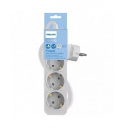 regleta con interruptor philips chp2134w10 3 tomas de corriente cable 15m blanco