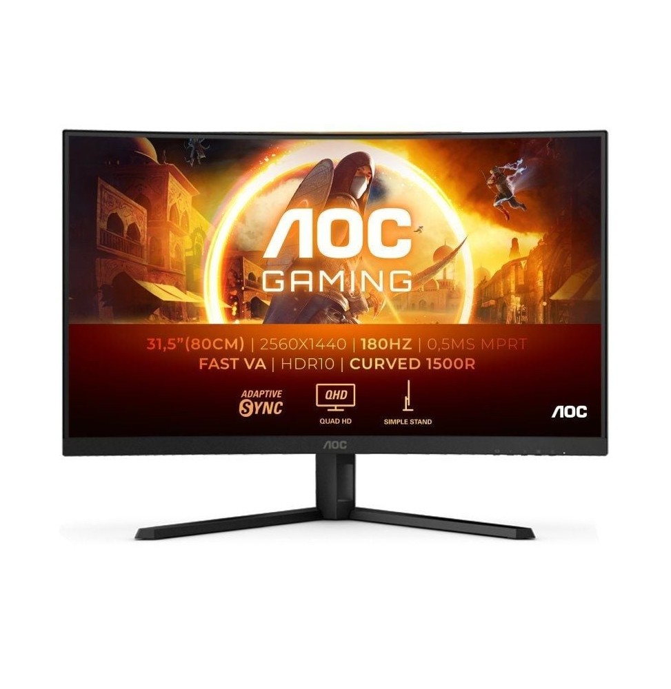 monitor gaming curvo aoc cq32g4ve 315 qhd 05ms 180hz va negro