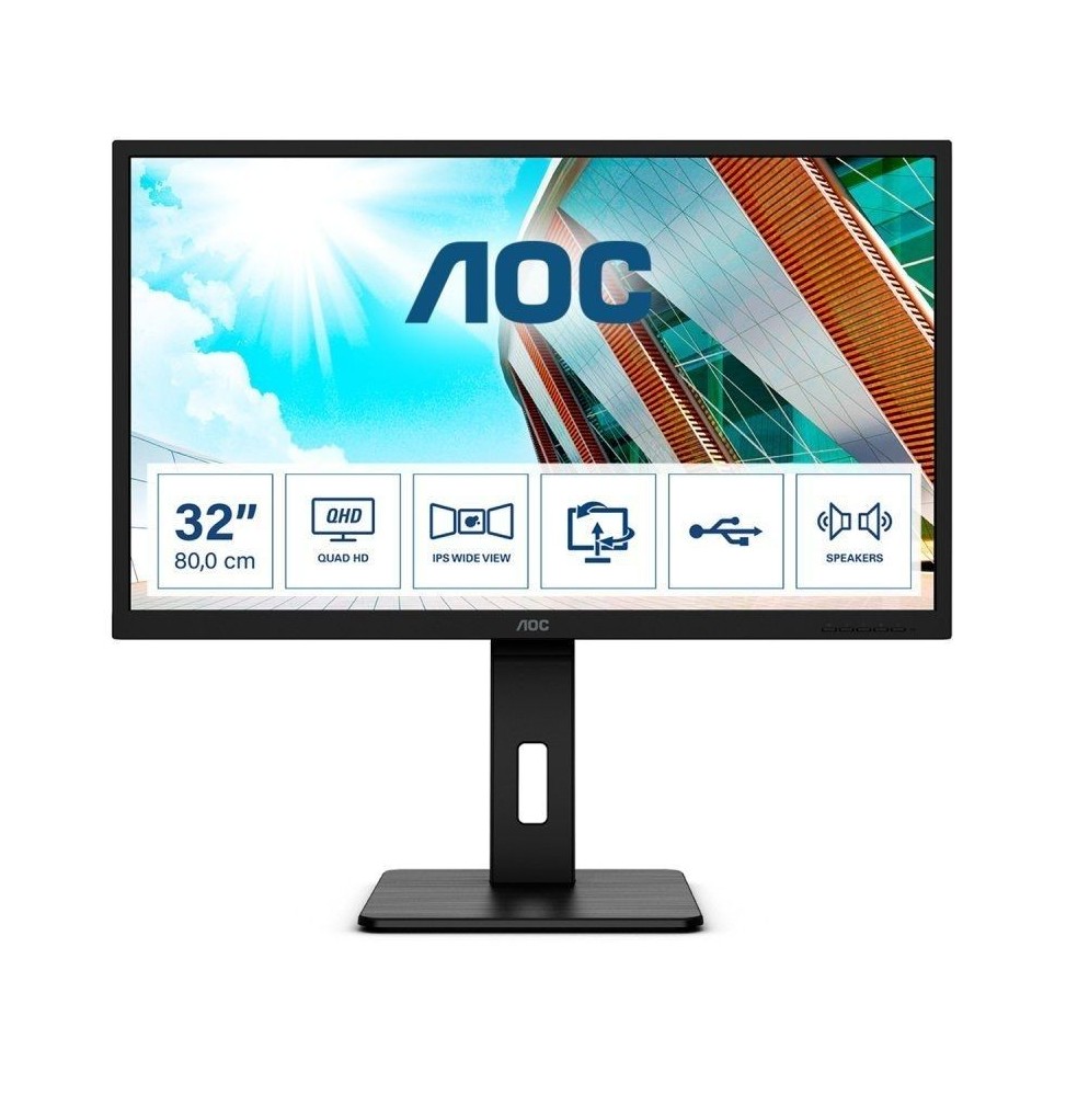monitor profesional aoc q32p2 315 qhd multimedia negro