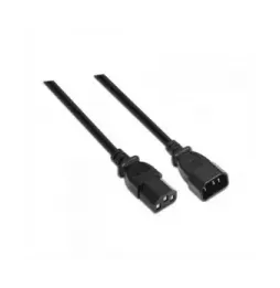 Cable alargador de alimentación cpu aisens a132-0171/ iec c13 hembra - iec c14 macho/ hasta 1500w/ 1.5m/ negro