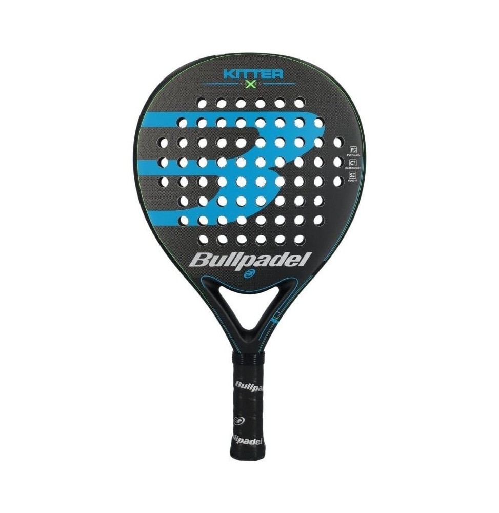 pala de padel bullpadel kitter x blue negra y azul