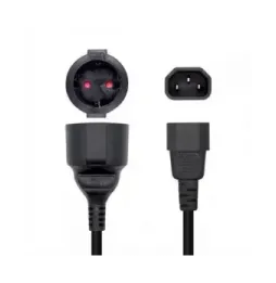 Adaptador alimentación aisens a132-0467/ c14 macho - cee7 hembra/ 25cm/ negro
