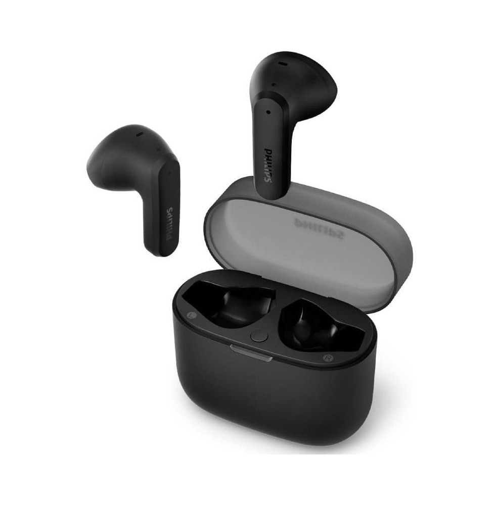 auriculares bluetooth philips tat2139bk con estuche de carga autonomia 7h negros