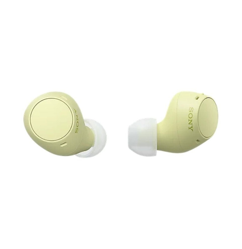 auriculares bluetooth sony wfc510 con estuche de carga autonomia 5h amarillos