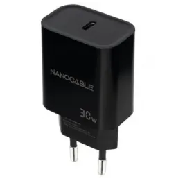 Comprar Cargador de Pared Nanocable 10102010 1xUSB TipoC 30W Negro