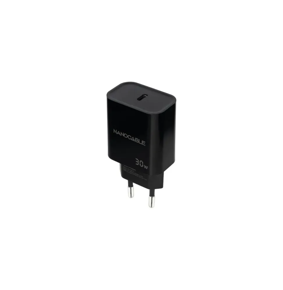 Comprar Cargador de Pared Nanocable 10102010 1xUSB TipoC 30W Negro