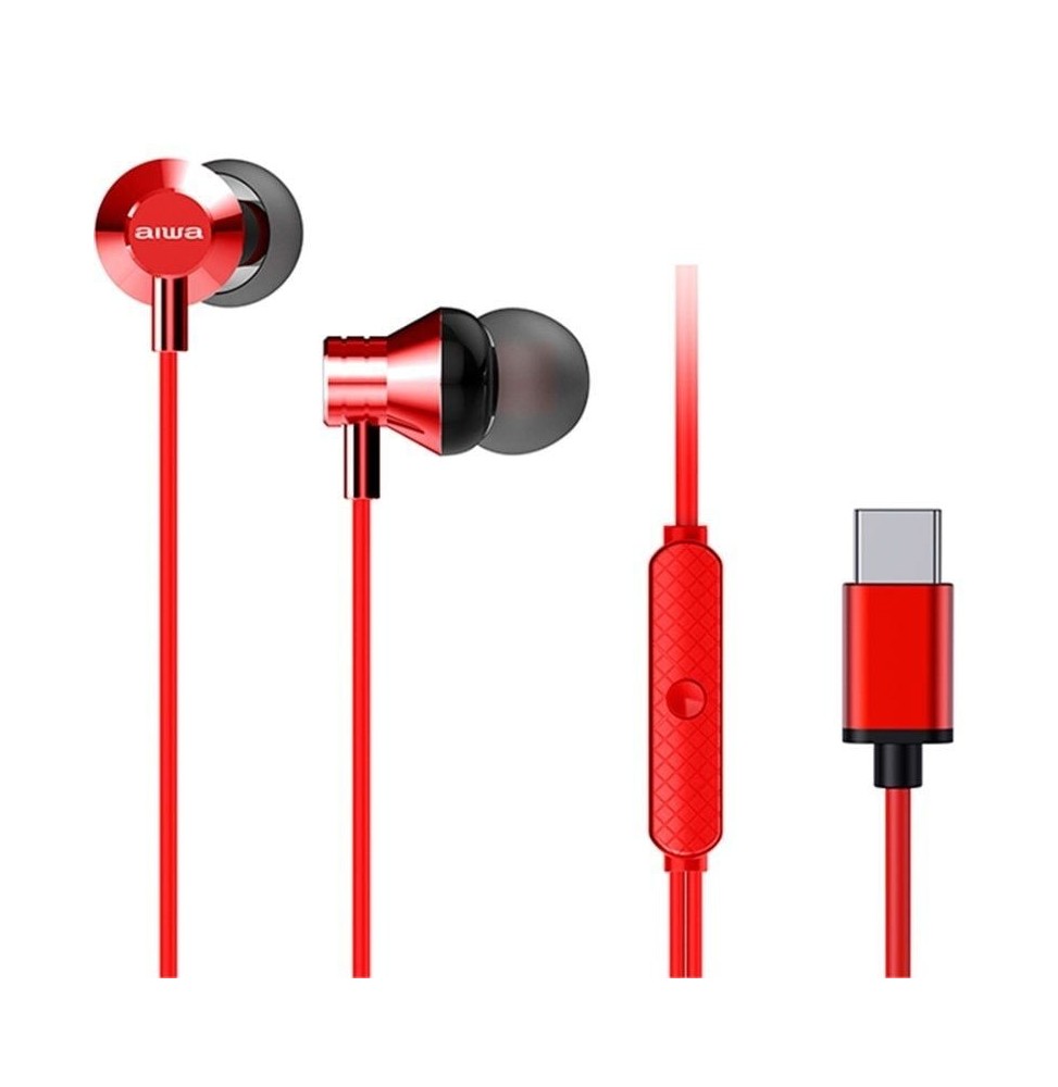 auriculares intrauditivos aiwa estm50usbcrd con microfono usb tipoc rojos auriculares intrauditivos aiwa estm50usbcrd con microfono usb tipoc rojos