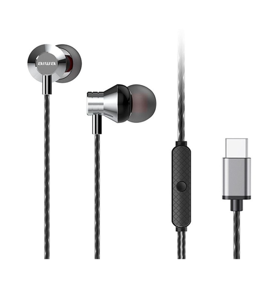 auriculares intrauditivos aiwa estm50usbcsl con microfono usb tipoc plateados auriculares intrauditivos aiwa estm50usbcsl con microfono usb tipoc plateados