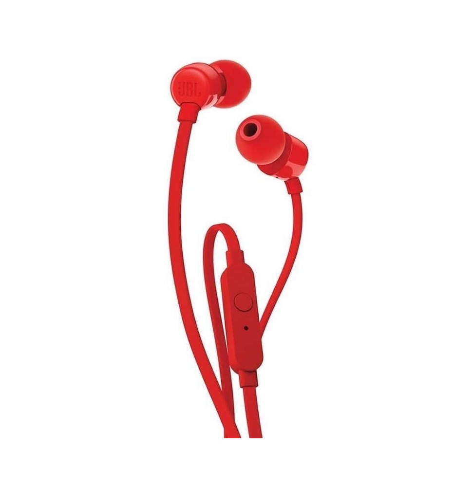auriculares intrauditivos jbl t110 con microfono jack 35 rojos