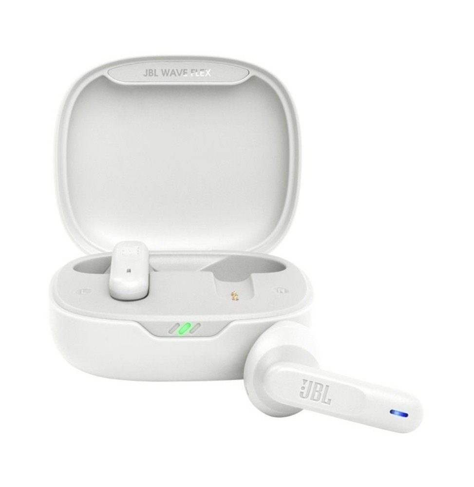 auriculares bluetooth jbl wave flex con estuche de carga autonomia 8h blancos
