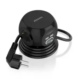 Regleta con Interruptor Aisens ASPS-2A2C05-BK | 3 Tomas de Corriente | 2 USB Tipo-C | 2 USB | Cable 1.4m | Negro