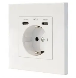 Roseta de Pared Nanocable 10 35 0012 | 1 Schuko | 2 USB