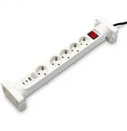 Regleta con interruptor Salicru SAFE 5S+ | 4 Tomas de corriente | 1 Master | 2 USB Tipo-C | 1 USB | Cable 1.4m | Blanca