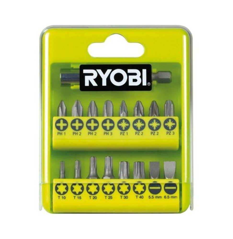 estuche de 21 puntas para atornillar ryobi rak17sd