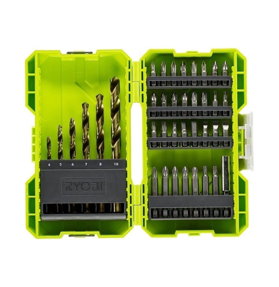 estuche de 38 puntas para perforacion y atornillar ryobi rak38sdd