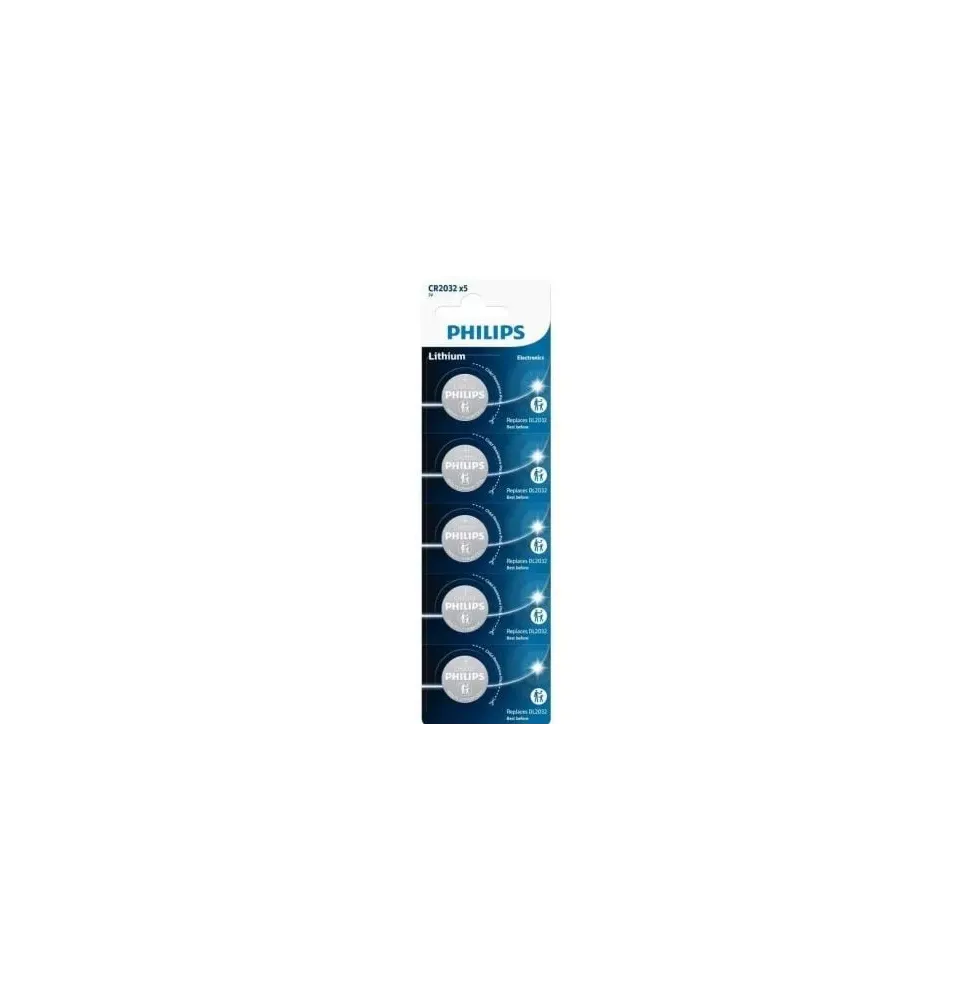 Comprar Pack de 5 Pilas de Boton Philips CR2032P5 01B Lithium 3V