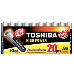 Comprar Pack de 20 Pilas AAA Toshiba High Power LR03 15V Alcalinas