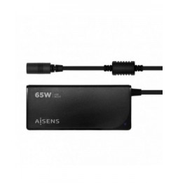 cargador de portatil aisens aslc65wautobk 65w automatico 9 conectores voltaje 18520v 1 usb qc30