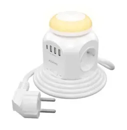 Comprar Regleta con Interruptor y Luz Nocturna Aisens ASPS3A1CL01W 4 T