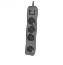 Regleta con interruptor philips chp2144g/62/ 4 tomas de corriente/ cable 1.5m/ gris
