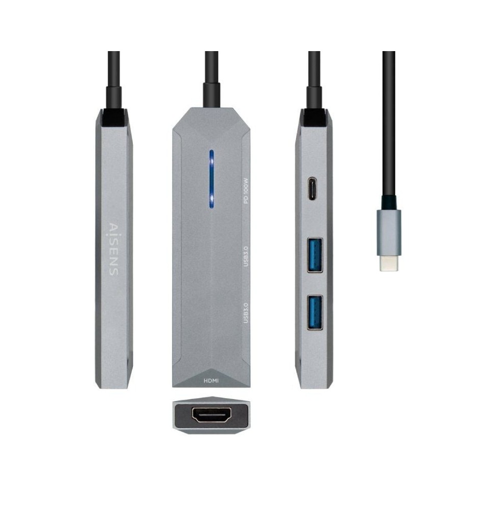docking usb tipoc aisens asuc4p002gr 1xhdmi 2xusb 1xusb tipoc pd gris