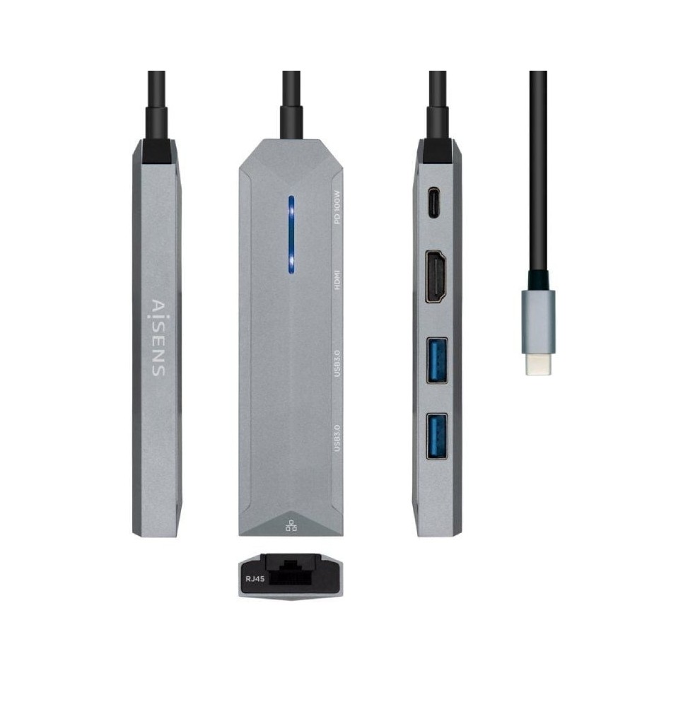 docking usb tipoc aisens asuc5p003gr 1xhdmi 2xusb 1xrj45 1xusb tipoc pd gris