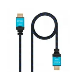 Cable hdmi 2.0 4k nanocable 10.15.3710/ hdmi macho - hdmi macho/ 10m/ negro/ azul