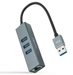 Comprar Hub USB 30 Nanocable 10030407 3xUSB 1xRJ45 Gris