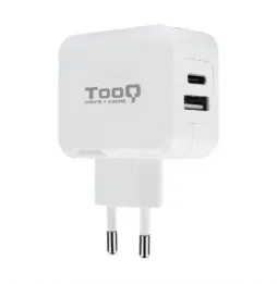Cargador de pared tooq tqwc-2sc02wt/ 1xusb tipo-c/ 1x usb/ 27w