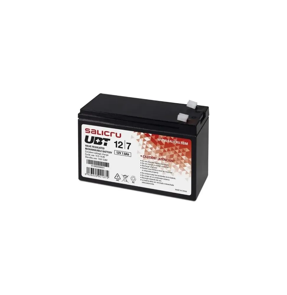 Batería salicru ubt 12/7 v2 compatible con sai salicru según especificaciones