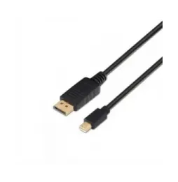 Cable mini displayport 1.2 4k aisens a124-0131/ displayport macho - mini displayport macho/ hasta 5w/ 2300mbps/ 2m/ negro