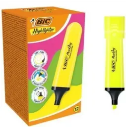Comprar Caja de Marcadores Fluorescentes Bic Highlighter Flat Neon 12 