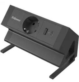 Regleta Sobremesa Fellowes 100137172 | 1 Tomas de corriente | 1 USB - 1 USB Tipo-C | Cable 2m | Negra