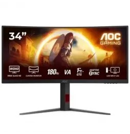 Monitor Gaming Ultrapanorámico Curvo AOC CU34G4 34' | WQHD | 1ms | 180Hz | VA | Regulable en altura | Negro