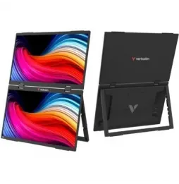 Monitor Portátil Táctil Verbatim Duo Essentials 15.6' + 15.6' | Full HD | Multimedia | Negro