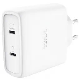 Cargador de Pared GaN Trust Maxo 65W 25526 | 2xUSB Tipo-C | Incluye Cable USB Tipo-C | 65W