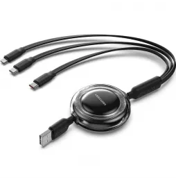 Comprar Cable USB Retractil Vention TRJBBE USB Macho Lightning 2xUSB T