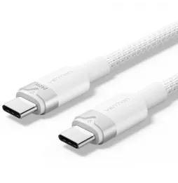 Cable USB Tipo-C 2.0 5A Vention TRIWF | USB Tipo-C Macho - USB Tipo-C Macho | Hasta 240W | 480Mbps | 1m | Blanco