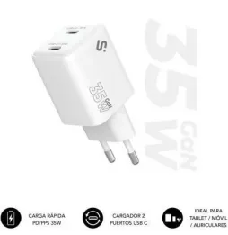 Cargador de Pared GaN Subblim 35W Charger USB C+C | 2xUSB Tipo-C | 35W