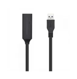 Cable alargador usb 3.0 con amplificador aisens a105-0408/ usb macho - usb hembra/ hasta 9w/ 625mbps/ 10m/ negro